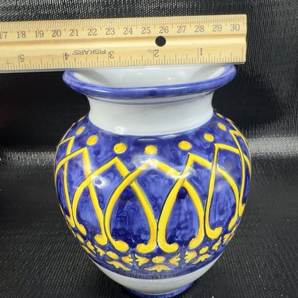 Vintage Hand Made Pottery Vase Vessel Artist Signed Sara Vietri Hand Glazed VTG - Picture 5 of 14